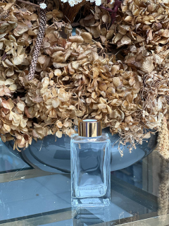 VID SQUARE 100ML TRANSPARENTE C/TAMPA OURO REF:9080 - UNID