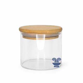 POTE DE VIDRO HERMETICO C/TP MADEIRA 320ML
