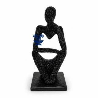 ENFEITE CERAMICA (RESINA) BONECO ABSTRATO PRETO REF: MDOL-07 - UNID