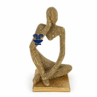 ENFEITE CERAMICA (RESINA) BONECO ABSTRATO DOURADO REF: MDOL-08 - UNID