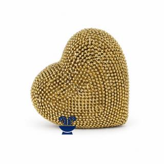 ENFEITE CERAMICA (RESINA) CORACAO COM BRILHO DOURADO REF:MLOV-04D TLOV - UNID