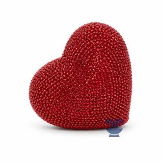 ENFEITE CERAMICA (RESINA) CORACAO COM BRILHO VERMELHO REF:MLOV-04V - UNID