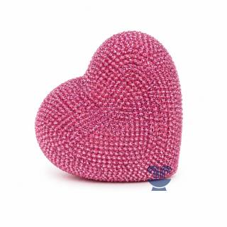 ENFEITE CERAMICA (RESINA) CORACAO COM BRILHO ROSA REF:LOV-05R 04R - UNID