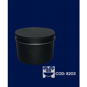 LATA DE ALUMINIO REDONDA G PRETO FOSCO 150ML -