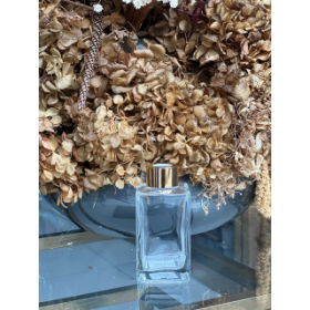 VID SQUARE 100ML TRANSPARENTE C/TAMPA OURO REF:9080 - UNID