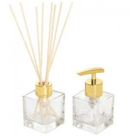 KIT VIDRO CUBE 100ML COMPLETO (DOURADO)