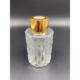 MINI GARRAFA DE VIDRO C/TP DOURADA - 80ML