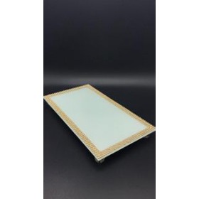 BANDEJA EL462D 12X22 BRANCO C/MANTA DOURADA - UNID