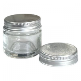 POTE DE VIDRO 30ML DOURADO/PRATA- PECA